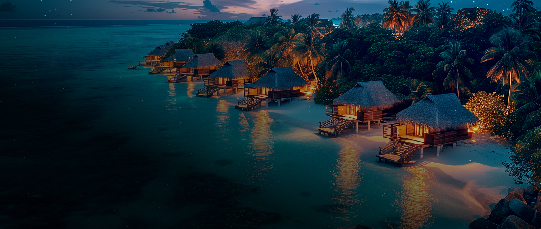 Aerial view of a tropical island coastline in Sri Lanka